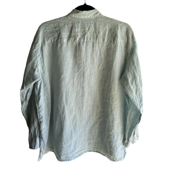 J. Jill Love Linen women’s light blue casual breathable button down shirt medium - Picture 2 of 5
